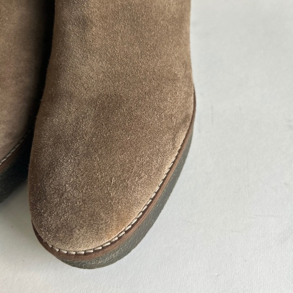 Aquatalia Brown Suede Genuine Leather Rubber Outsole Ankle Wedge Boots size 7.5 - Picture 8 of 16